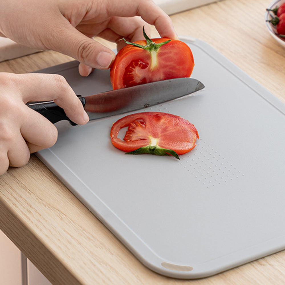 3 PCS Plastic Cutting Board Set with Hanging Loop -Grey