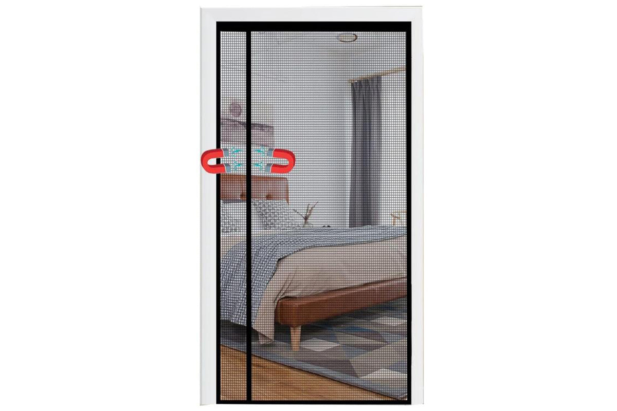 Side Opening Magnetic Fly Screen for Doors Curtain Black Mosquito Net Keep Bugs Out