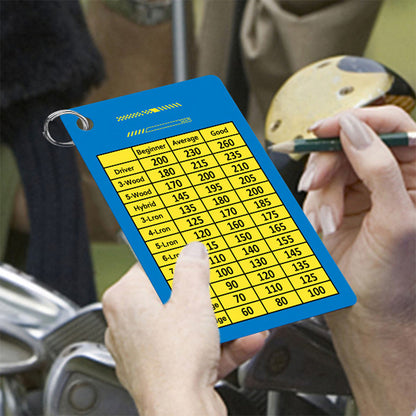 2 PCS Golf Club Range Chart Cards  Card Golf Score Cards Golf Club Distance Card with Clips