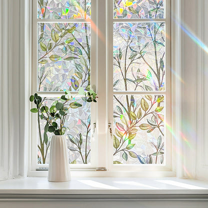 Rainbow Window Privacy Film Stain Glass Window Film For Day Night Privacy Protection