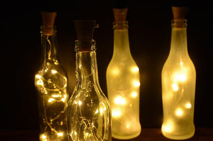 8Pcs 2m Solar Wine Bottle Light 20 LED Solar Cork String Light Fairy Light Wire Light