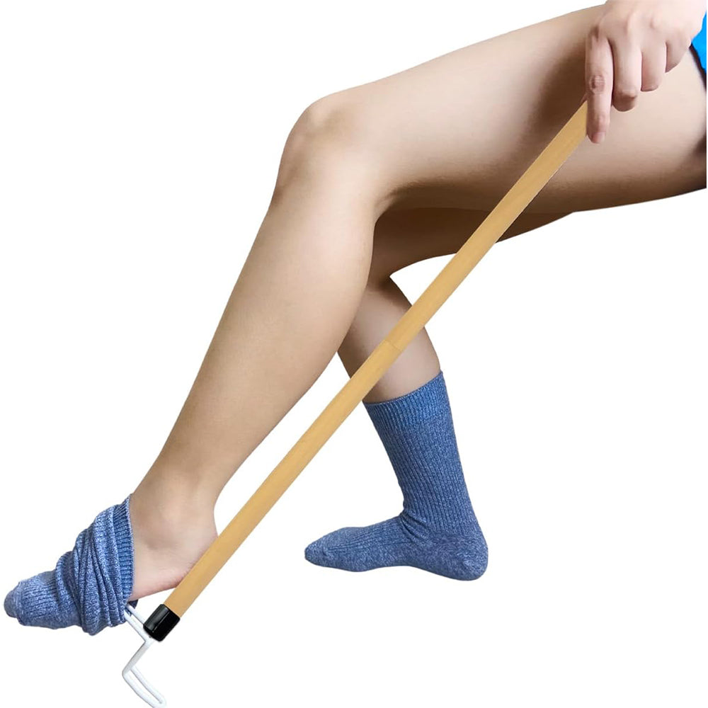 2 in 1 Sock Aid and Dressing Stick Set for Seniors No Bending