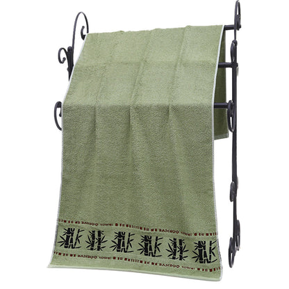 Set of 3Pcs Quick Absorbent Towels Soft Bamboo Fiber Home Bath Towel Washcloth Hand Towels Green