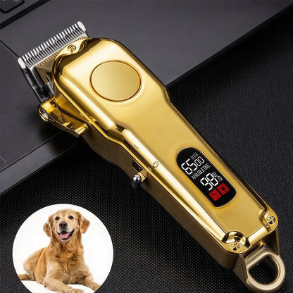 Cat Dog Pet Clippers Hair Electric Clipper Grooming Trimmer Shaver - Gold