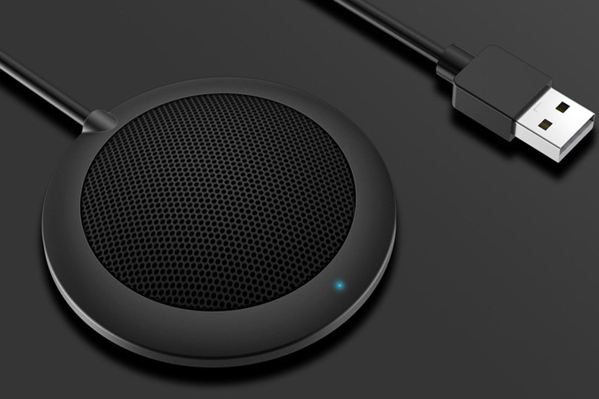 Conference USB Microphone Computer Desktop Mic with LED Indicator