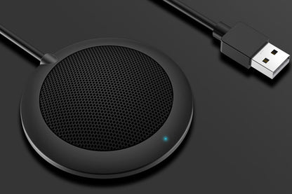 Conference USB Microphone Computer Desktop Mic with LED Indicator