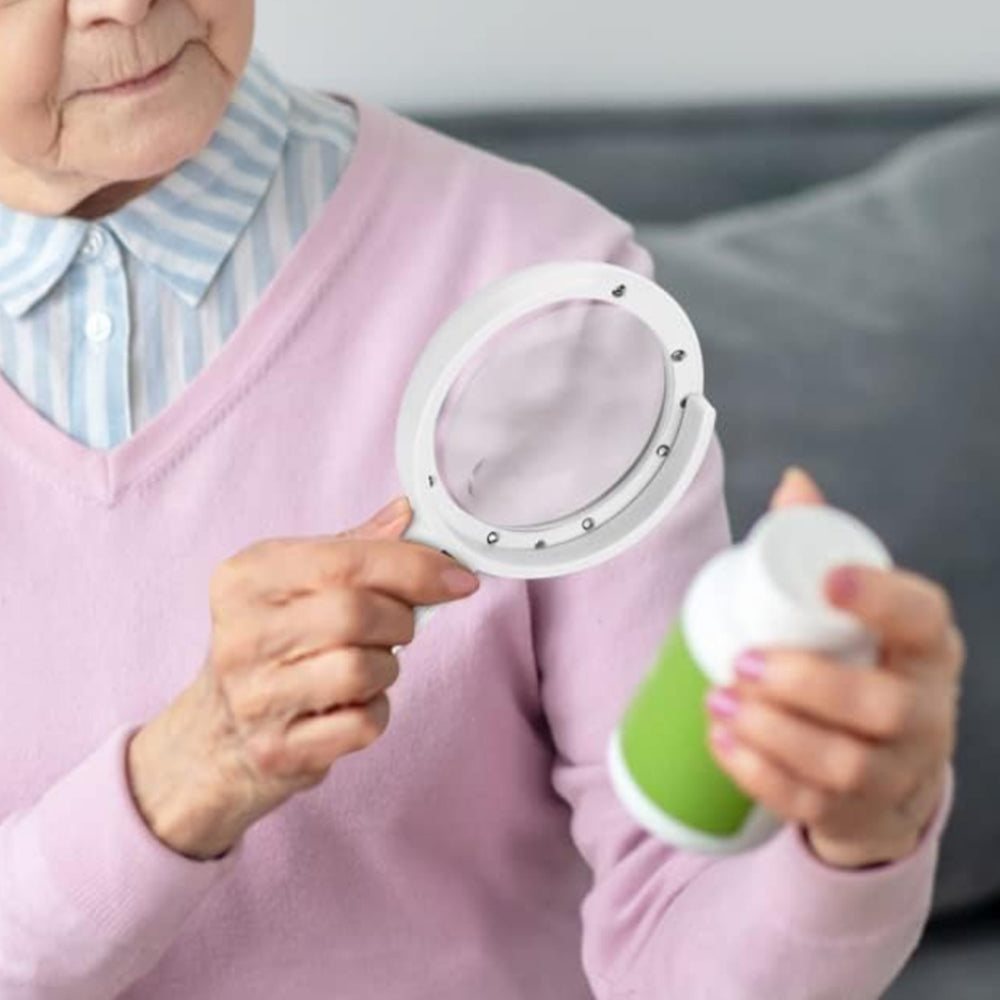 5X 11X Magnifying Glass with LED Light and Stand Foldable Handheld Magnifier