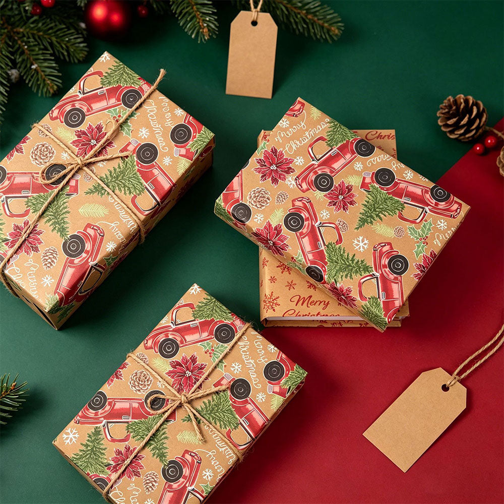2 Pack Double Sided Christmas Wrapping Paper 4 - Santa Claus
