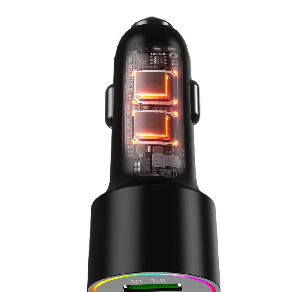 3-in-1 Car Charger ¨C Retractable Coiled Cable with USB and Type-C Fast Charging