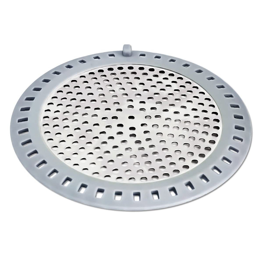 Stainless Steel Hair Catcher Silicone Shower Drain Strainer with Handle