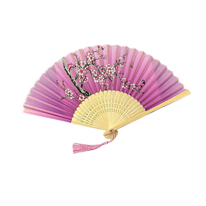 3Pcs Folding Hand Fan Retro Bamboo Hand Fan for Wedding Dancing Party Style 1