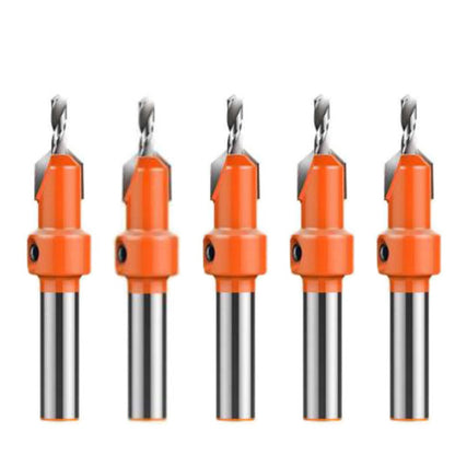 5 Piece 2.8 to 4.0mm Carbide Countersink Drill Bit Set