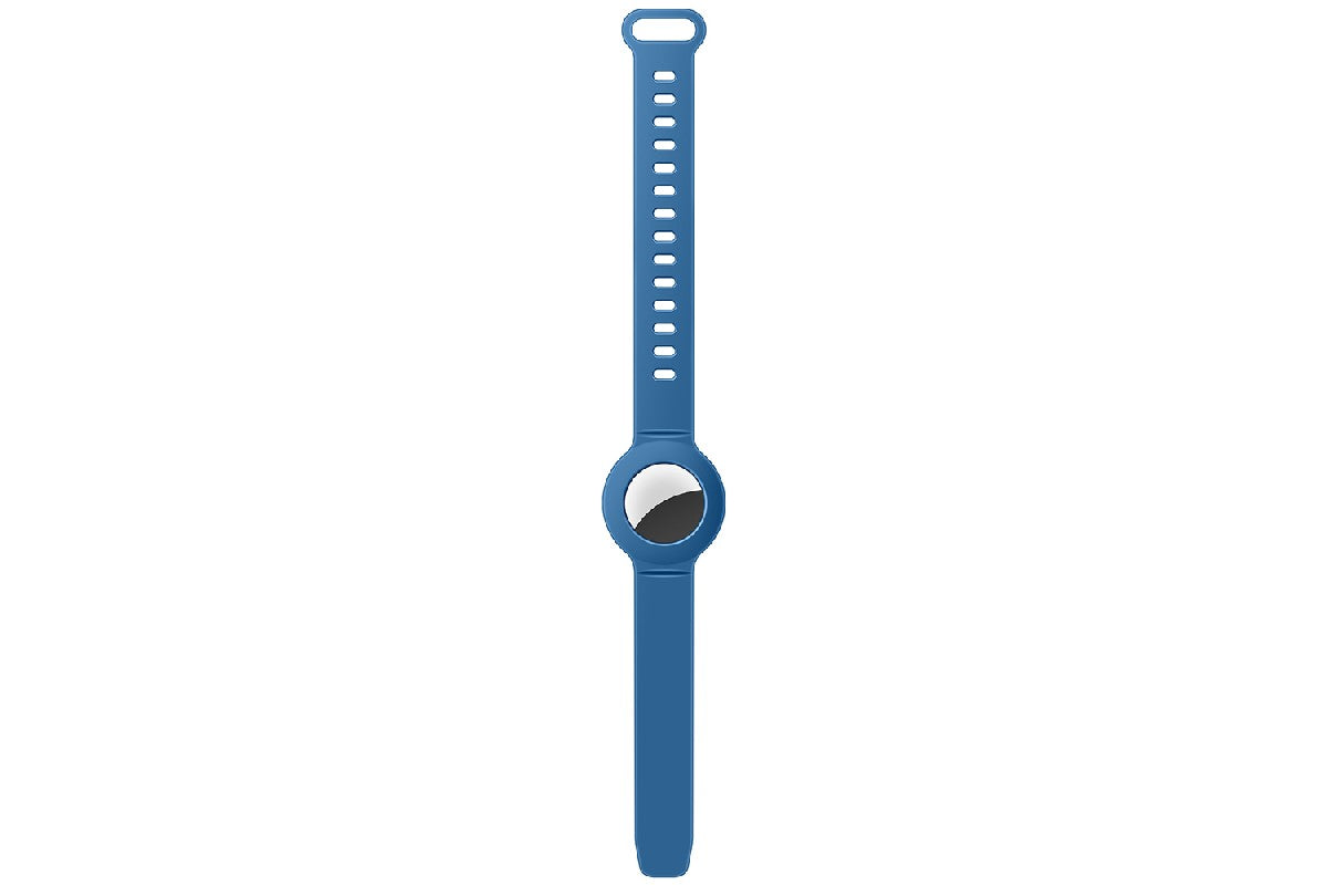 Silicone Watch Band AirTag Bracelet  Kids Silicone Watch Bands Anti-Scratch Films Wristband for Apple AirTag-Blue