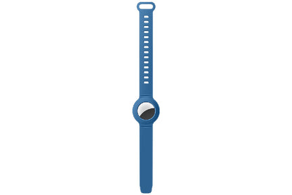 Silicone Watch Band AirTag Bracelet  Kids Silicone Watch Bands Anti-Scratch Films Wristband for Apple AirTag-Blue