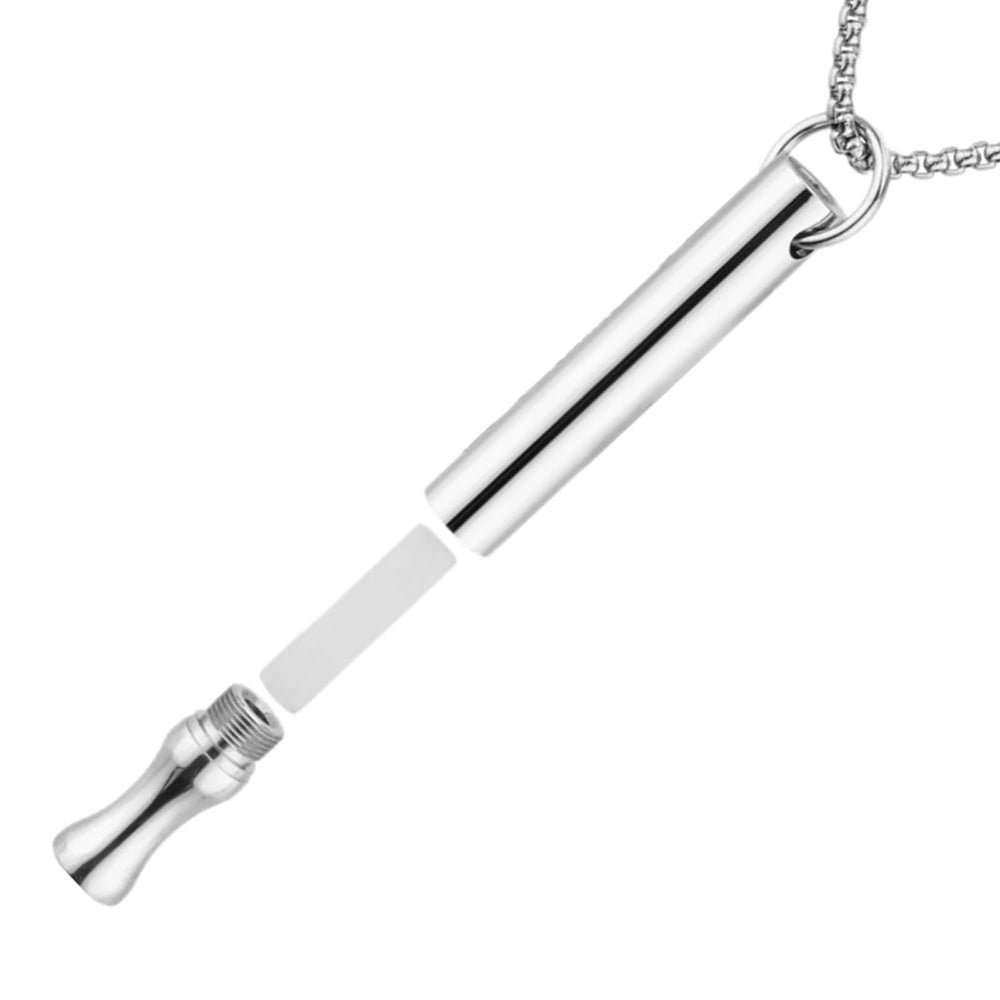 Mint Breathing Necklace with Fidget Ring for Stress Anxiety and Mindful Breathing-Silver