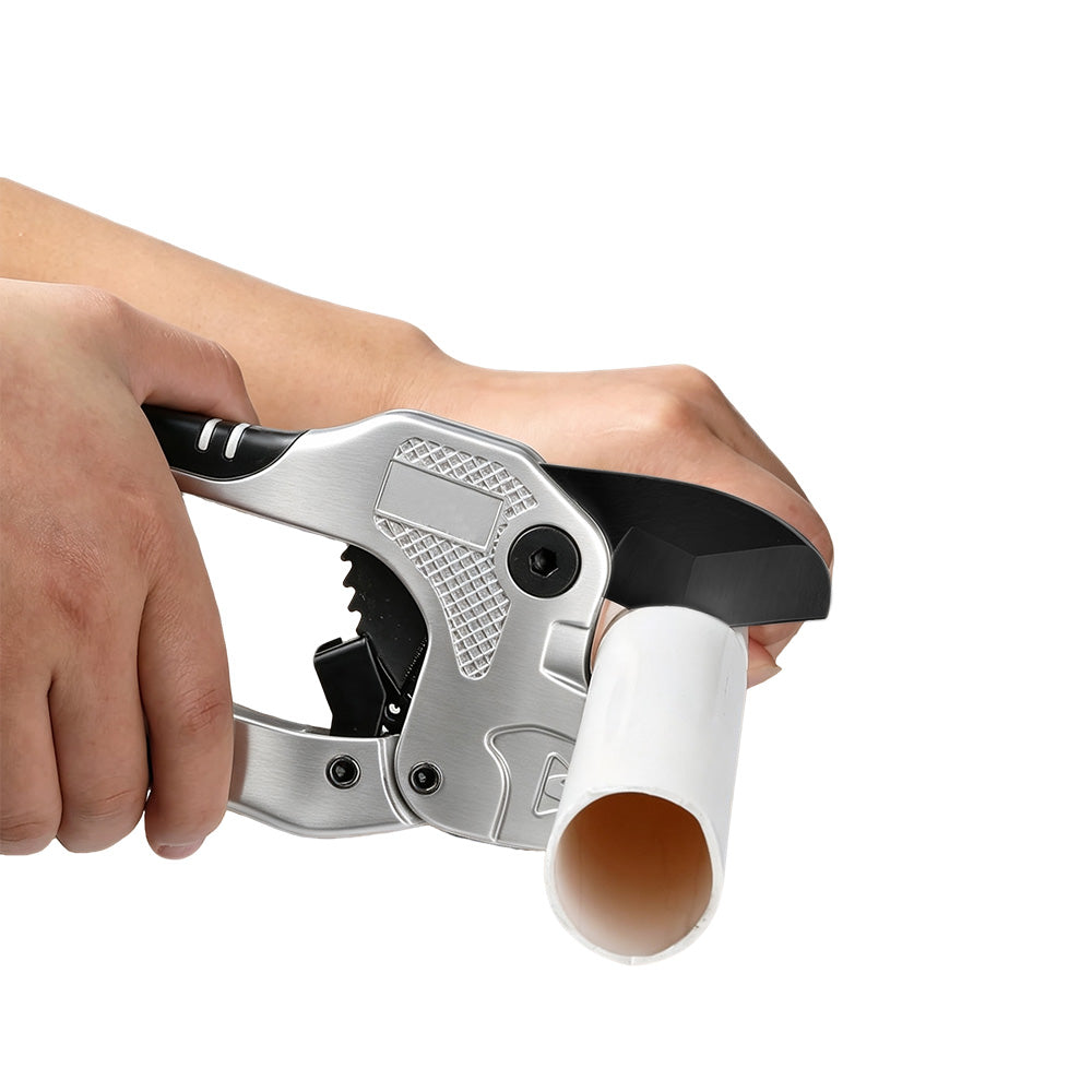 42mm PVC PPR Pipe Cutter with SK5 Steel Blade and Locking Latch - Silver