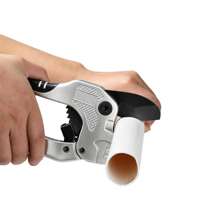 42mm PVC PPR Pipe Cutter with SK5 Steel Blade and Locking Latch - Silver