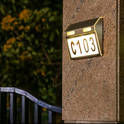Solar House Number Light Wall Mount Illuminated House Numbers Signs Stainless Steel Address Signs Lamp