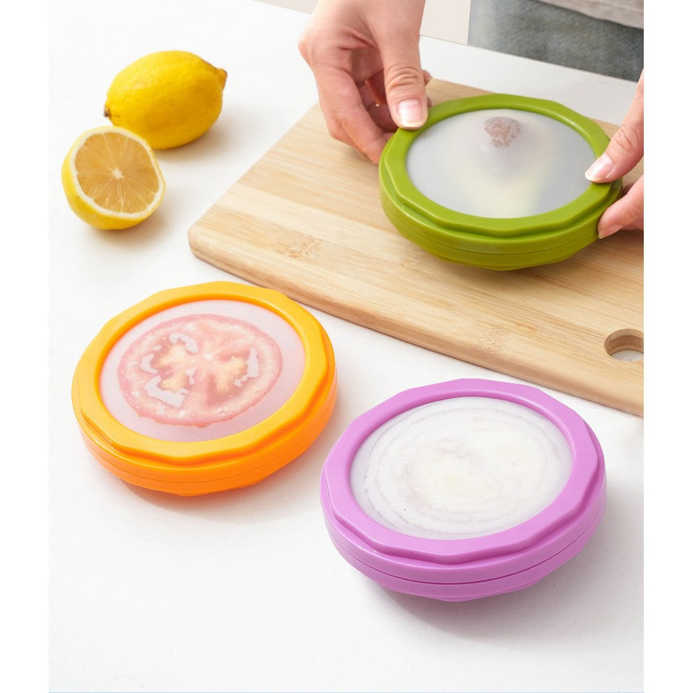 4Pcs Reusable Silicone Containers Set for Avocado Saver and Onion Keeper