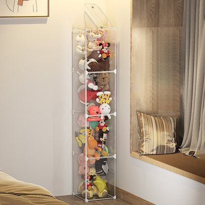 1-Layer Clear Plush Toys Organizer Bag Closet Storage Ideas for Dolls Teddies Figures