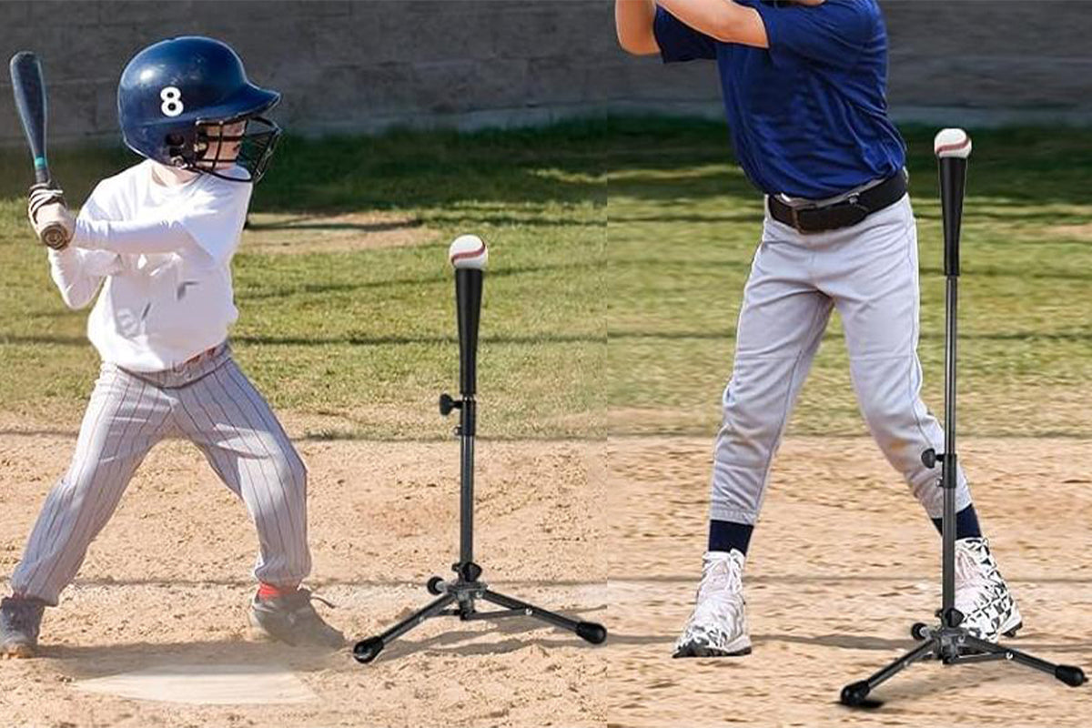 Baseball Softball Tee Batting Tee for Hitting Tripod Tanner Tee for Baseball Practice-Black