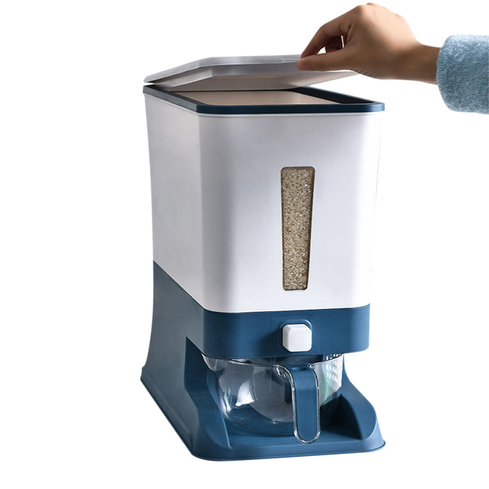 12KG Rice Dispenser Large Food Container Grain Storage Bin with Measuring Cup