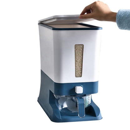 12KG Rice Dispenser Large Food Container Grain Storage Bin with Measuring Cup