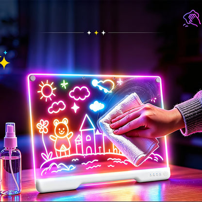 Rechargeable LED Drawing Board with 7 Light Modes - White