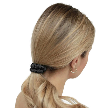 4 Piece 19 Momme Mulberry Silk Scrunchies Elastic Hair Ties