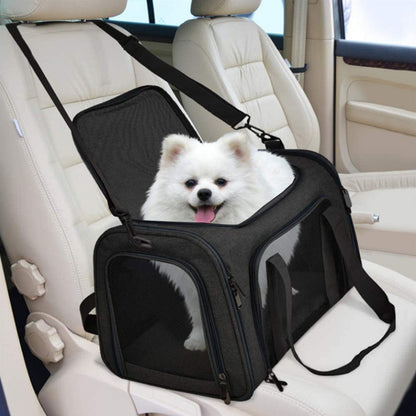 Foldable Travel  Pet Carrier Bag Portable Cat Dog Kennel Bag Black