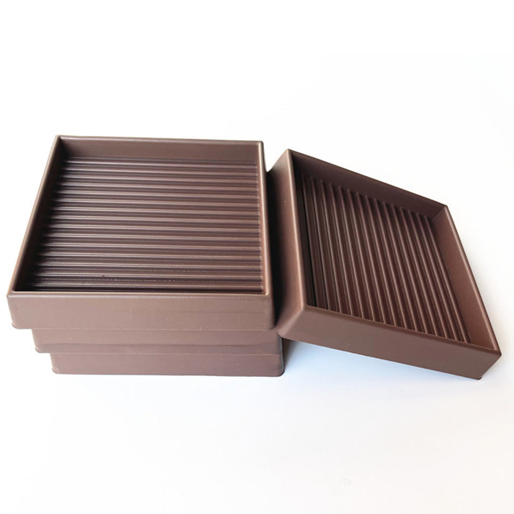 8 Piece Rubber Furniture Leg Floor Protectors - Brown