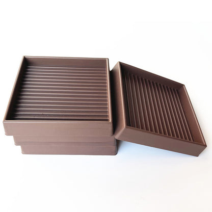 8 Piece Rubber Furniture Leg Floor Protectors - Brown