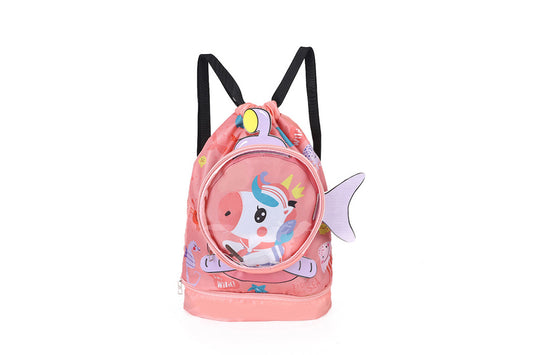 Drawstring Backpack Sports Gym Sack pack Water Resistant String Bag-Pink