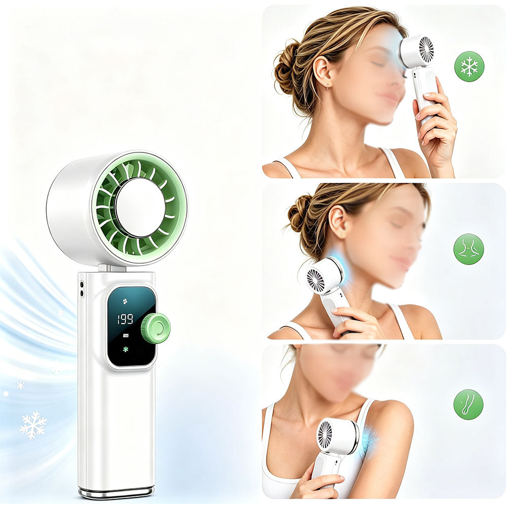 TEC Cooling Handheld Fan with 199 Speed Levels - White