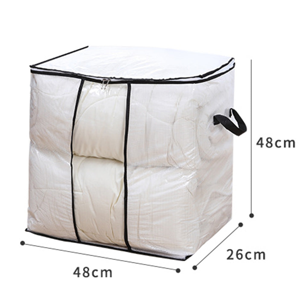 Clear Clothes Storage Bag with Handle Closet Organizer Container for Bedding Blanket Pillow Clothing Style 2