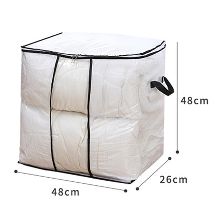 Clear Clothes Storage Bag with Handle Closet Organizer Container for Bedding Blanket Pillow Clothing Style 2