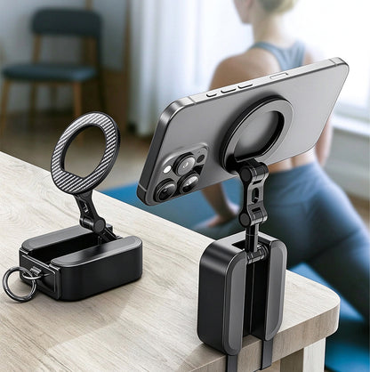 3 in 1 Double Sided Foldable Phone Stand Gym Clamp and Tripod Mount
