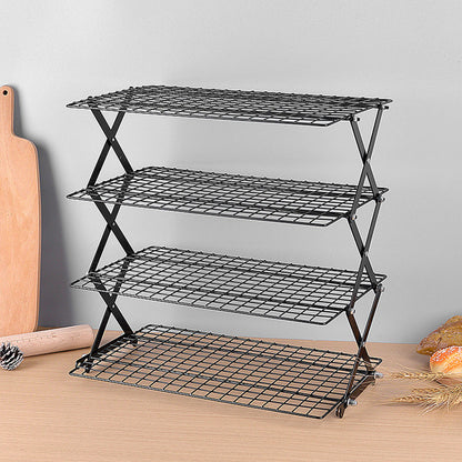 4 Tier Foldable Cooling Rack Stackable Wire Rack for Baking and Cooking
