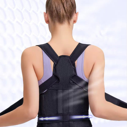Posture Corrector  Adjustable Back Brace Support Strap Black