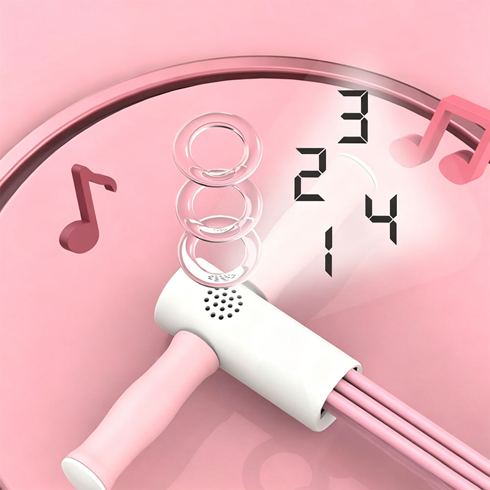 Smart Counting Voice Pedal Resistance Band 6 Tubes for Home Gym-Pink