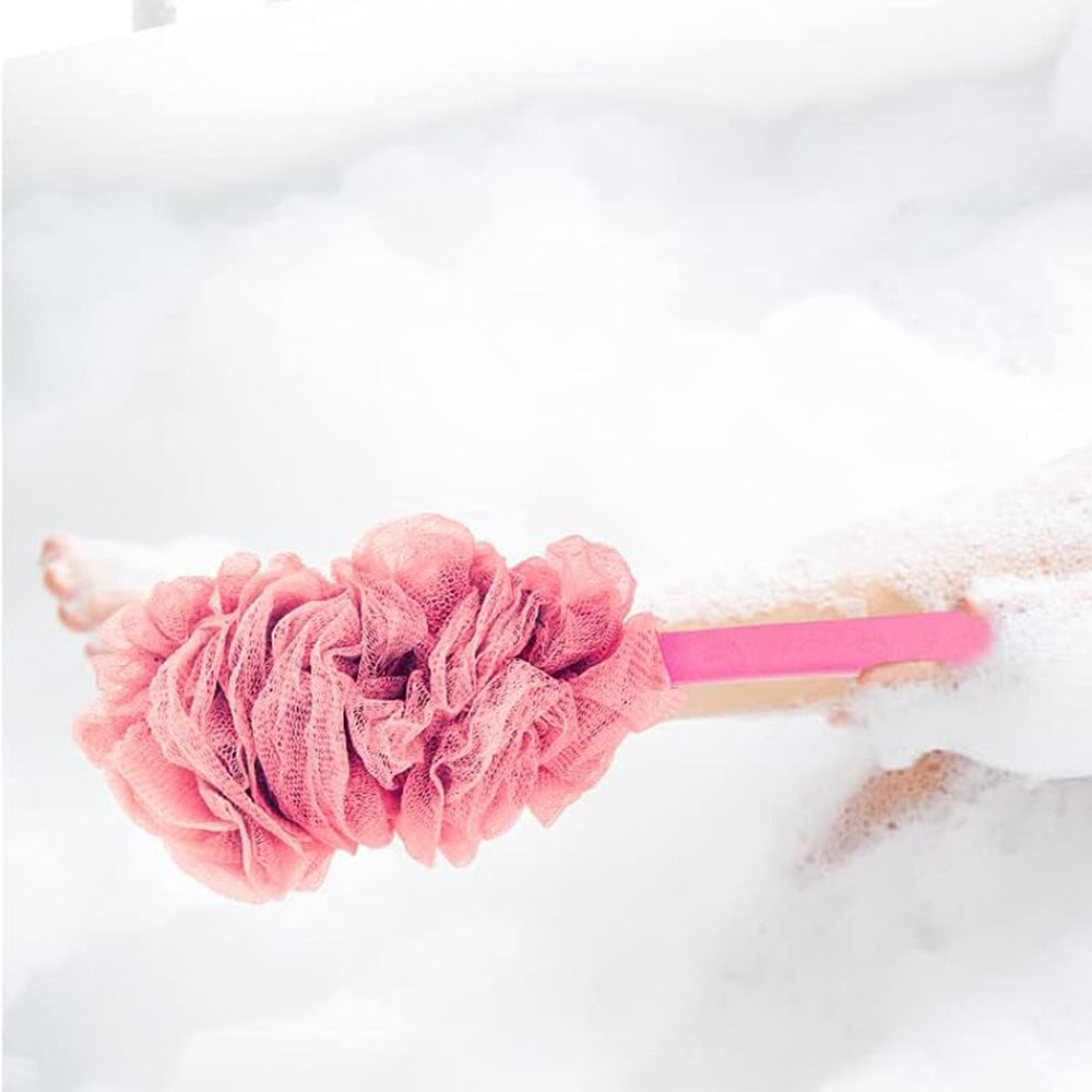 2Piece Long Handle Shower Bath Brush Set-Pink and Blue