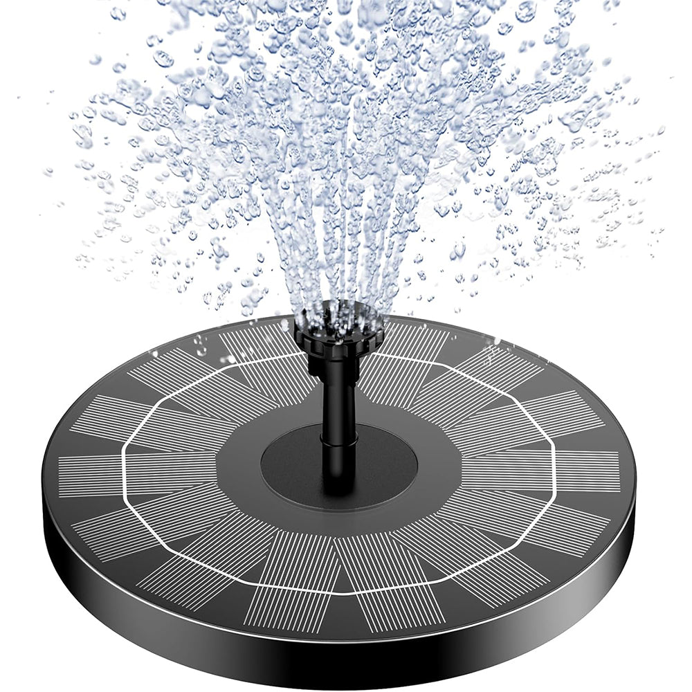 Solar Water Fountain Pump 2.5W with 6 Spray Nozzles for Bird Baths Ponds and Gardens