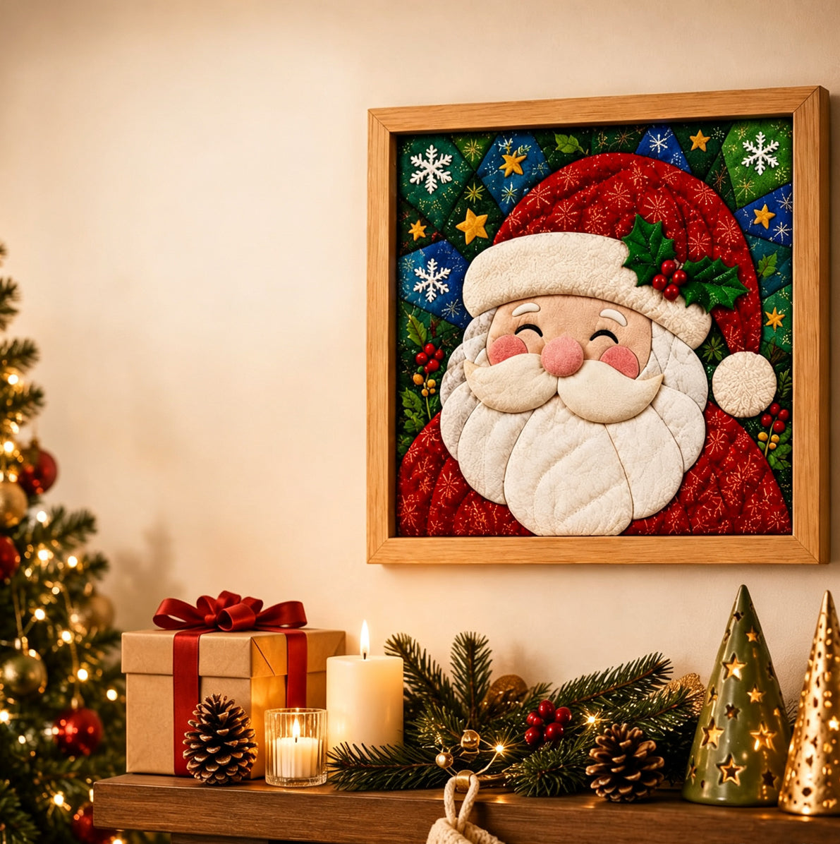 Fabric Poke Art Kit for Adults 3D Christmas Santa Claus DIY Craft - Santa
