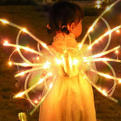 Electric Butterfly Wings LED Luminous Elf Wings with Music Glowing Shiny Dress Up Props