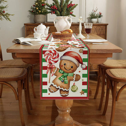 180cm Christmas Table Runner Party Dinning Tablecloth Table Flag Home Xmas Decor