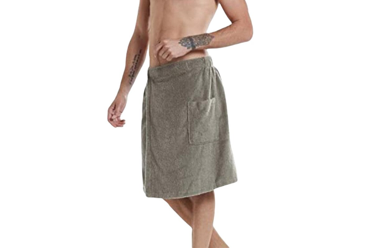 Men's Soft Bathrobe Beach Towel-Gray