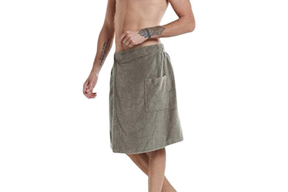Men's Soft Bathrobe Beach Towel-Gray