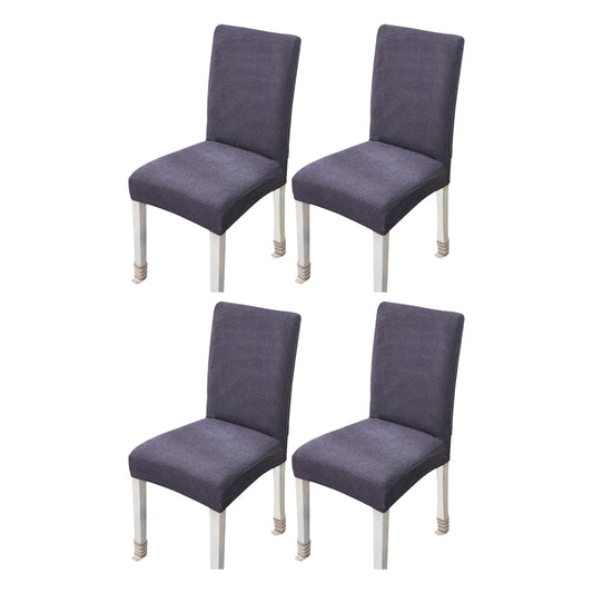 4Pcs Stretch Chair Slipcover Chair Covers Furniture Protector -Grey