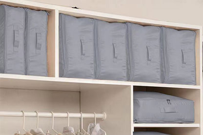 2Pcs 3 Layer Ultra Space Saving Self Compression Organizer Heavy Duty Moving Storage Bag-Grey