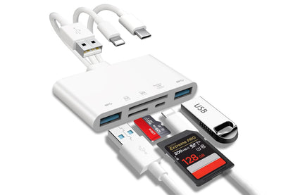 5 In 1 USB OTG Adapter SD Memory Card Reader for iPhone iPad